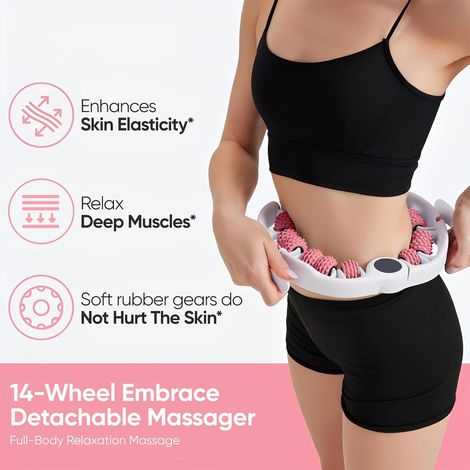 Massaggiatore manuale anticellulite, rullo massaggiante anticellulite a 360° per gambe, cosce, glutei, riduzione della cellulite, rilassamento muscolare, accessorio per il benessere di donne e uomini (1/4)