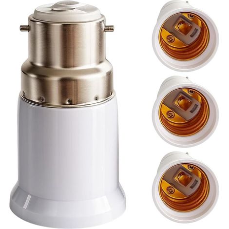 4er-Pack B22-auf-E27-Adapter, Bajonett-Schraubadapter, Lampenadapter für LED- und Energiesparlampen, einfache Installation für Zuhause und Büro (1/5)