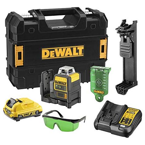 DeWALT Kreuzlinienlaser DCE0811D1G (grün) 360° Laser mit Akku + Lader im Koffer