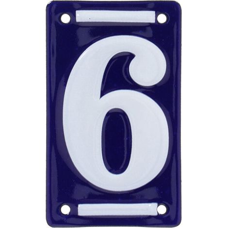 Numero Civico Smaltato 6 7x0.5x11.8cm Colore Blu