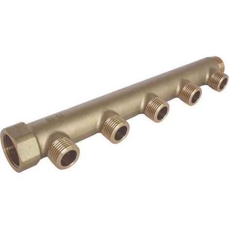 Collecteur mâle-femelle 3/4'' (20/27), 5 départs mâle 1/2'' (15/21), pour sanitaire et chauffage (1/3)