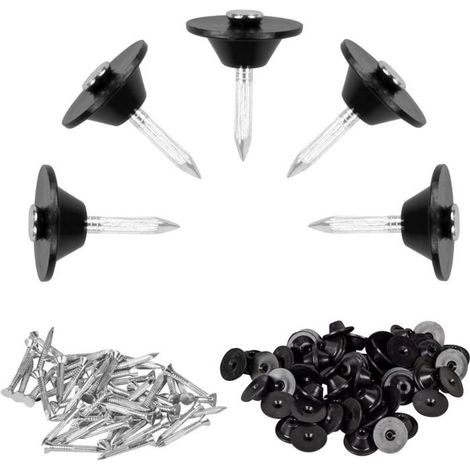 Lot de 100 clous d'étanchéité - Clous de montage 3,5 x 30 mm - Disque d'étanchéité : 22 mm - Boutons de montage avec clou (1/5)
