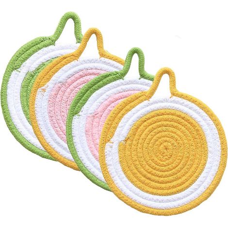 Tapis de cuisine suspendu isolé en corde de coton pour plats et casseroles chauds (1/5)