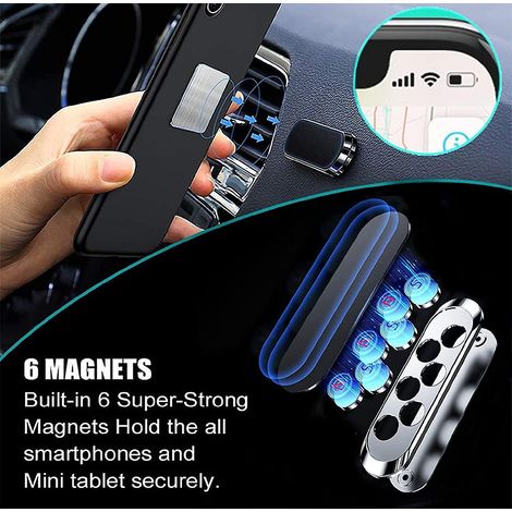 Support magnétique universel pour téléphone de voiture, compatible avec iPhone 12, iPhone 11 Pro, iPhone Xs Max, Xr, X, 8 Plus, 7 Plus, Galaxy S10, S10+, S9, S9+ (1/4)