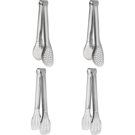 Pinces de cuisine en acier inoxydable pour aliments, pinces de service, lot de 4 (22,9 cm) (1/5)