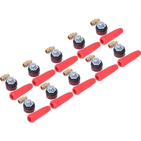 10 jeux de connecteurs pour panneaux de câbles de soudage, en caoutchouc et en laiton, prises et fiches rapides pour machines à souder de style européen (1/5)