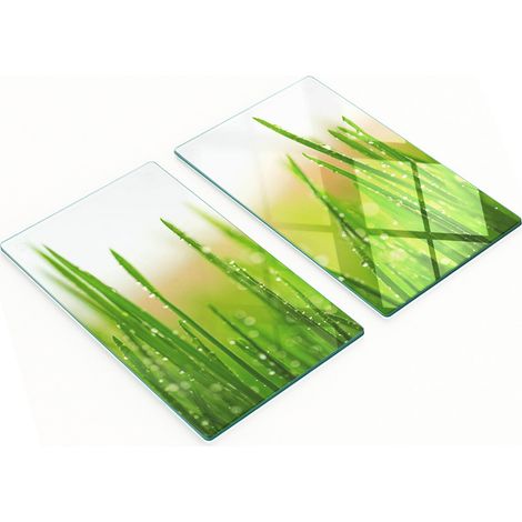 Multifunktionale dekorative Glasplatten mit Grasdruck, 2 x 30 x 52 cm (1/5)