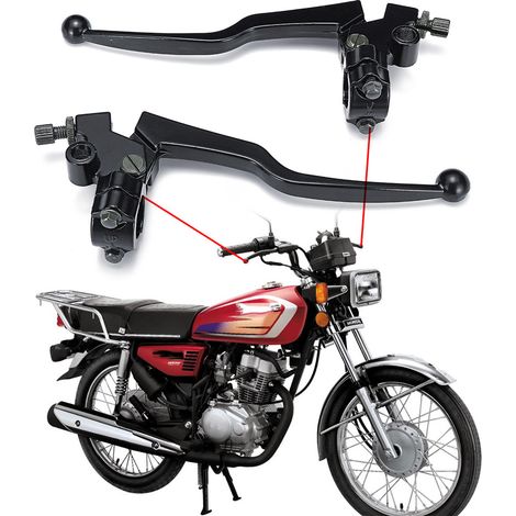 2x Front Right & Left Brake & Clutch Lever Black Alloy Replacement Set For Honda CG 125