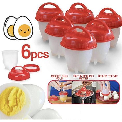 Cuiseur à œufs (6 œufs) en silicone, sans coquilles, pour une utilisation quotidienne