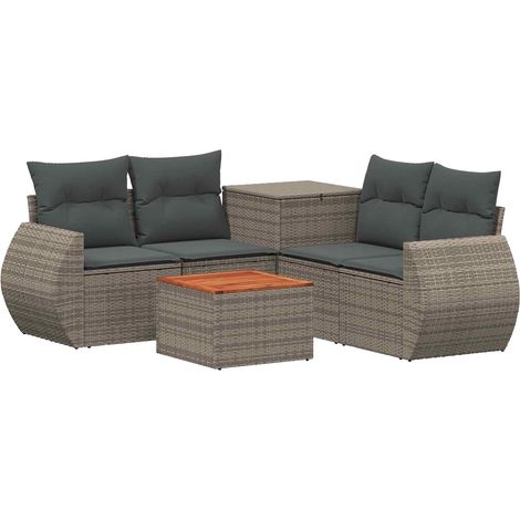 vidaXL Sofa Set 6 pcs Grey and Dark Grey 55 x 55 x 37 cm (1/5)