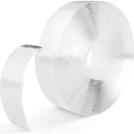 Nano-Doppelseitiges Klebeband, 1 mm dick, 20 mm breit, 1 m lang, 1 Stück mit durchsichtigem, magischem Klebstoff zum Aufkleben von Objekten (1/5)