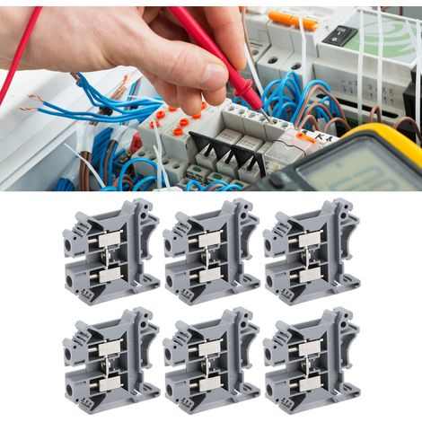 Bornier BERM/Belme UK-6N à vis, type rail, en cuivre pur ignifugé, pour combinaisons de tensions, 57 A/800 V, non dénudables (1/5)