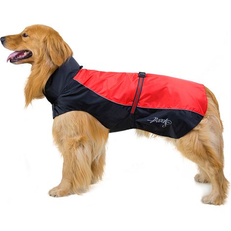 Vêtement pluie réfléchissant pour chien grande taille doublure coupe-vent