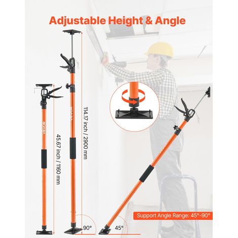 Étai de Soutien Télescopique 116-290 cm Poteau de Support Réglable Lot de 8, Tige Dégagement Rapide, en Acier, Charge 70 kg, Étai p… (1/5)