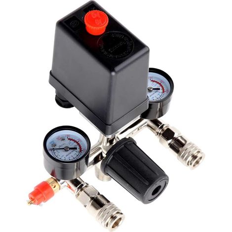 Air Compressor Pressure Control Switch with Valve Gauges Regulator (1/5)
