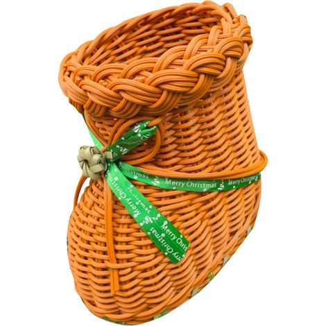 Cestino porta scarpe intrecciato dall'aspetto naturale - Verde