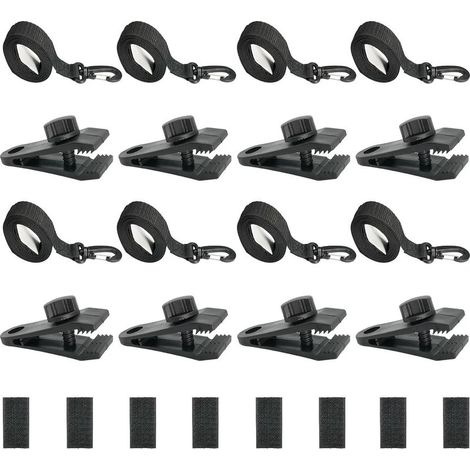 Ensemble de 8 sangles et clips de fixation pour couverture de piscine, accessoires pour enrouleur de parasol, ensemble de roues pour parasol, sangles de tension pour couverture de piscine (1/5)