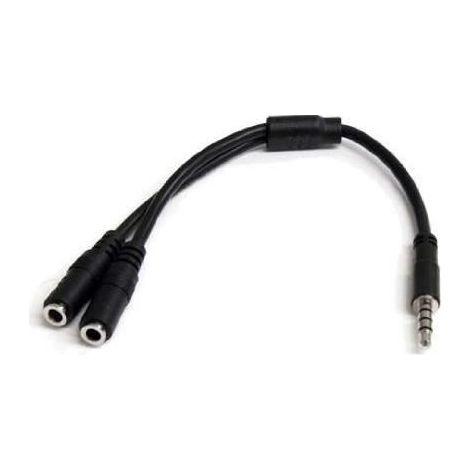 Câble audio - VSHOP - 3.5 mm vers 2 x 3.5 mm - Doubleur de prise jack - Connecte 2 casques - Noir (1/4)