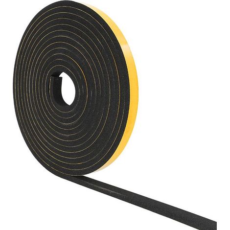 Joint en mousse CR autocollant noir haute densité, étanchéité et absorption des chocs, 1.2x0.3cmx5M, bande caoutchouc adhésif pour porte, fenêtre, plaque induction