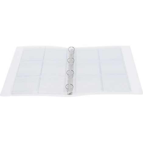 Transparent Binder Photo Organizer Badge Storage Book Perforated Ring Collection Folder 6 Pages(Shell 6 Hole Inner Page ) (1/5)