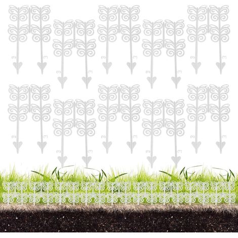 Clôture décorative de jardin (10 pièces) - Barrière anti-papillons et animaux pour cour, patio ou parterre de fleurs (1/5)