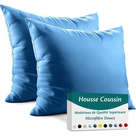 Taie d'oreiller 60x60 Microfibre Premium Lot de 2 Housse Coussin pour Coussins Canapé/Lit Tissu Super Doux Resistant et Lavable (1/5)