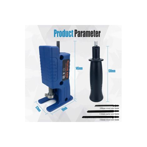 Lot de 2 adaptateurs pour scie sabre sur perceuse – Transforme votre perçeuse en scie portable – Accessoire de coupe multifonction (1/4)
