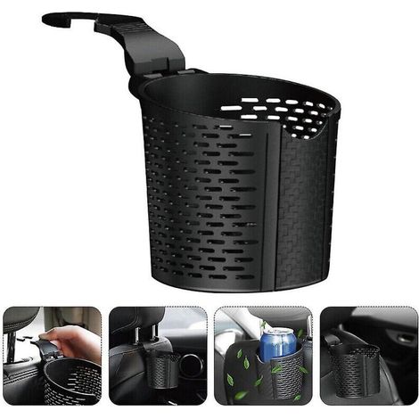 Porte-Gobelet Suspendu pour Voiture – Support Universel pour Appui-Tête – Noir – 1 Pièce (1/3)