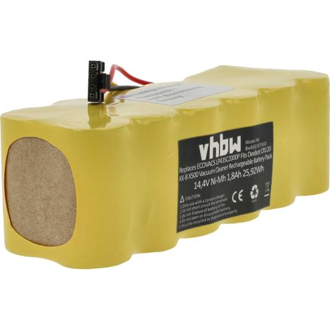 vhbw Battery compatible with Dibea X580, X500, KK8, X600 Home Cleaner (1800 mAh, 14.4 V, NiMH)