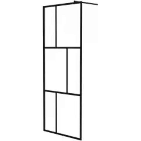 Duschwand Italienisch mit Sicherheitsglas Schwarz 80x195 cm