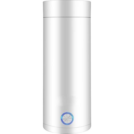 Hervidor eléctrico portátil de viaje de acero inoxidable de 400 ml con ebullición rápida para leche de fórmula infantil - Blanco (1/4)