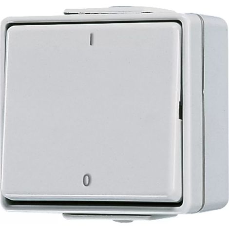 Jung Wippschalter, Aus 2-pol., 10 AX 250 V , IP 44, WG 600 602 W (1/2)