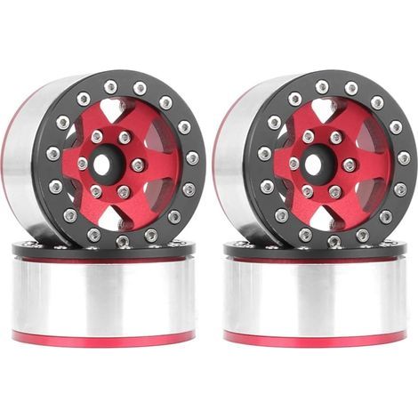 Bord Noir Rouge 1,55 Pouces Pneu de Roue en Métal Voiture d'escalade AX90069 pour JIMNY CC01 (1/5)