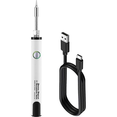 510 Gewinde Mini-Lötkolben-Set, 3-stufig, einstellbare Spannung, Weiß