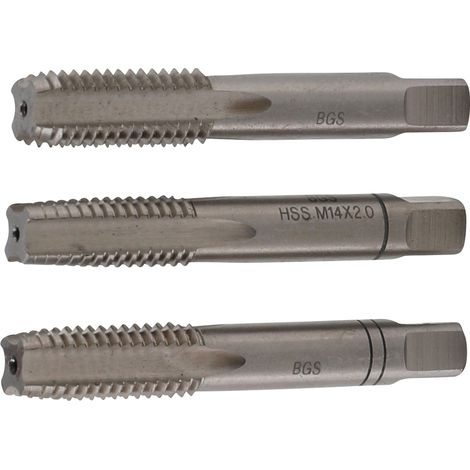 BGS Set  di maschi  per filettare  pre,  intermedio e  finitore  HSS-G  M14 x  2,0 3pz.  - 927 (1/4)