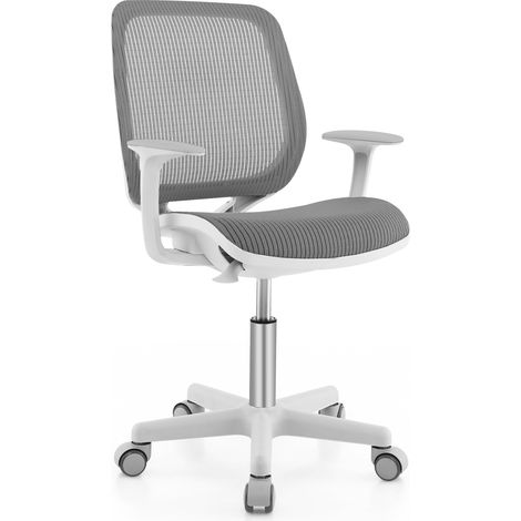Chaise de Bureau Pivotante Enfants avec Hauteur Réglable 80-92cm, Siège à roulettes Enfants, Gris (1/5)