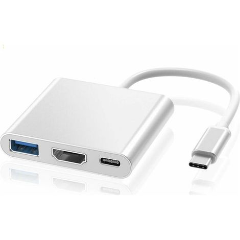 Adaptateur USB C vers HDMI 4K, Adaptateur Type C Hub vers HDMI Convertisseur avec Port USB 3.0 et Port de Charge C USB Compatible avec MacBook Pro, Google Chromebook, HP, Samsung S8/S9+ (1/5)
