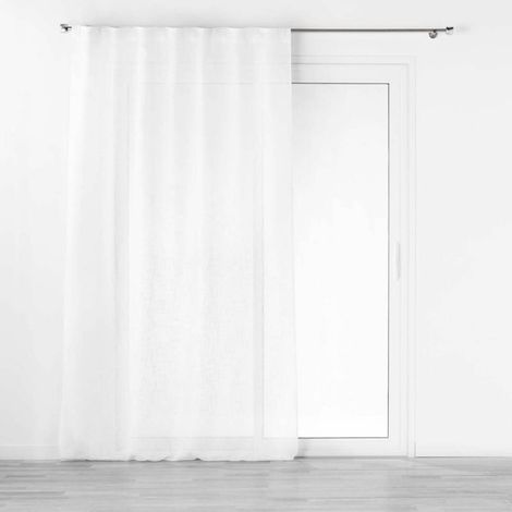 douceur-dinterieur Cortina voile efecto lino blanco 140x240 cm