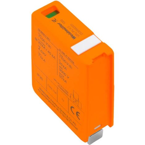 Weidmüller 2530660000 VPU PV II 0 1000 Cartouche parafoudre Protection anti-surtension pour: installation photovoltaïqu