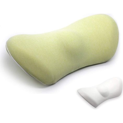 Orthopädisches Lendenkissen – Bei Rückenschmerzen – Für besseren Schlaf – Größe – Ischias – Zitronengelb