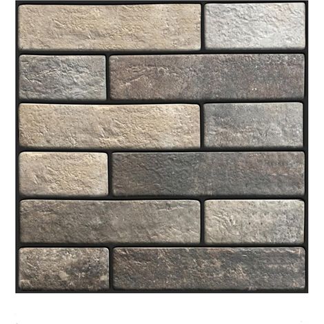Lot de 10 panneaux muraux 3D autocollants - Papier peint pierre - 30 × 30 cm - En PVC imperméable - Pour salon, chambre à coucher - Fond d'écran TV - Décoration murale d'intérieur - Gris floral (1/5)