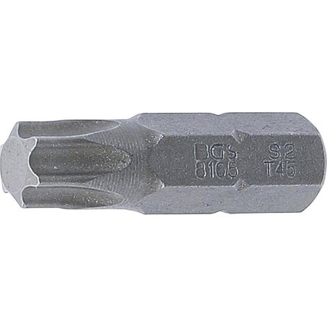 Embout 8 mm L. 30 mm - Profil T Torx T45 - Précision et Durabilité, Acier, Zones Difficiles - D-Work