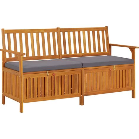 Truhenbank mit Kissen 148 cm Massivholz Akazie