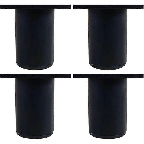 Pieds de meubles de cuisine en aluminium - Réglables - Ronds - Pieds de support pour canapé - 6 cm - Noir, lot de 4 (1/5)
