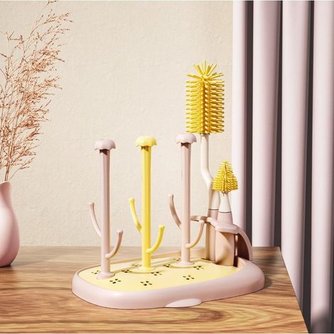 égouttoir avec brosse, porte-bouteilles multifonctionnel – (1/5)