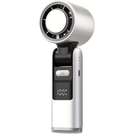Mini portable folding fan, 100 fan speeds, USB rechargeable, white.High quality enhances quality of life. (1/5)