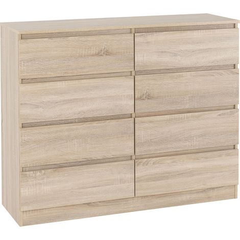 Malvern 8 Drawer Chest Sonoma Oak Effect Metal Runners