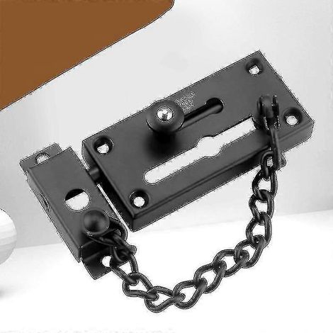 Verrou de porte antivol à chaîne de sécurité renforcé en acier inoxydable 304-black (1/5)