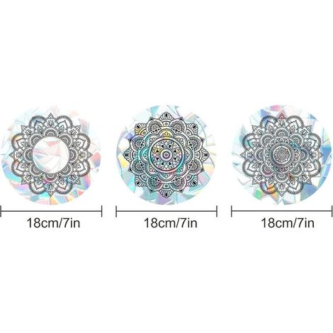 Regenbogen-Mandala-Fensteraufkleber zur antistatischen Kollisionswarnung in Küche, Esszimmer und Schlafzimmer (1/4)