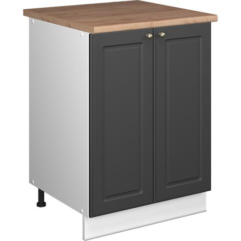 Mobile lavello cucina Fame-Line, Oro-antracite rustico/Bianco, 60 cm, Vicco (1/5)